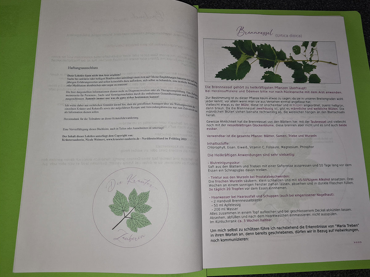 Plant folder, course material